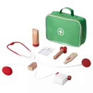 IKEA BARKBORRE 7-Piece Wooden Toy Doctor Set for Imaginative Play